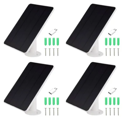 Produktbild von 4er-Set Solarladegerät, passend für Arlo Pro 6/6 XL, 6 V, 5 W, hocheffiziente Solarmodule, wetterfest (IP65), 3 m Kabel, Typ-C-Adapter, verstellbar