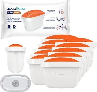 Produktbild von Aquafloow Maxihard Wasserfilter Kartuschen 10 Stück für Hartes Wasser | Filterkartuschen Kompatibel mit Dafi Unimax Aquaphor A5 Brita Maxtra+ Philips