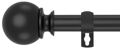 Image de Barre de rideau de 70 à 340 cm - Embouts ronds avec supports - Acier inoxydable