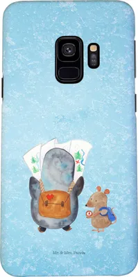 Produktbild von Mr. & Mrs. Panda Samsung Galaxy S9 Handyhülle Pinguin & Maus Wanderer - Eisblau - Geschenk, Handy Schutzhülle, Abenteuer, Wandern, Case, Roadtrip, Smartphone Hülle, Cover