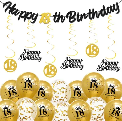 Produktbild von Set Deko zum 60. Geburtstag Banner Ballons Set Komplett Schwarz-Gold
