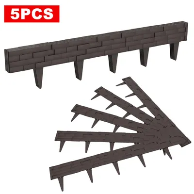 Image de Bordure de jardin flexible en plastique - Aspect pierre - Bordure pour massifs - 5 mètres - Marron