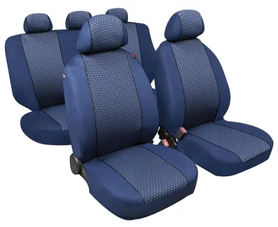 Zdjęcie produktu dla Uniwersalne pokrowce na siedzenia Diago Blue Jacquard z boczną poduszką powietrzną i bez niej