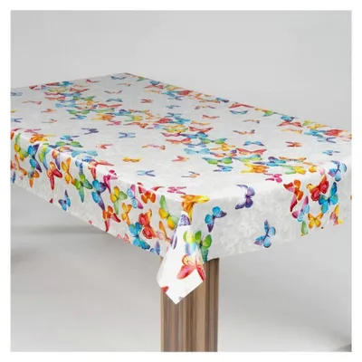 Produktbild von Wachstuch-Tischdecke Gartentischdecke Schmetterlingsballet Bunt, Größe: 90x120