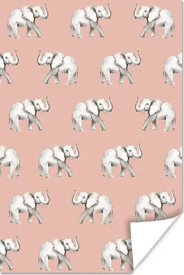 Produktbild von MuchoWow® Poster Elefant - Pastell - Muster 120x180 cm - Kunstposter