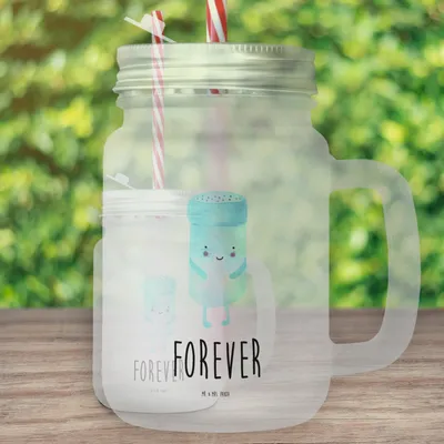 Produktbild von Mr. & Mrs. Panda Glas Beste Freunde Salz - Transparent - Geschenk, Cocktailglas, Mason Jar, mit deckel, Lustige Sprüche, Trinkglas, Fehlende Keywords