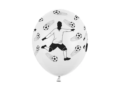Produktbild von Luftballons 30cm, Fußballer und Bälle, Pastellweiß (1 Packung / 6 Stück)