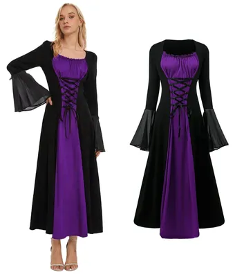 Produktbild von Solidchoice – Elegantes Renaissance-Kleid mit Trompetärmeln für festliche Anlässe