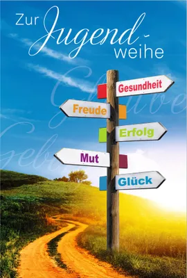 Produktbild von SUSY CARD Grußkarte Jugendweihe "5 Wegweiser"