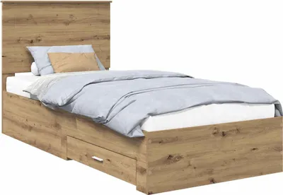 Produktbild von vidaXL Bettrahmen Artisan-Eiche 100 x 200 cm Holzwerkstoff