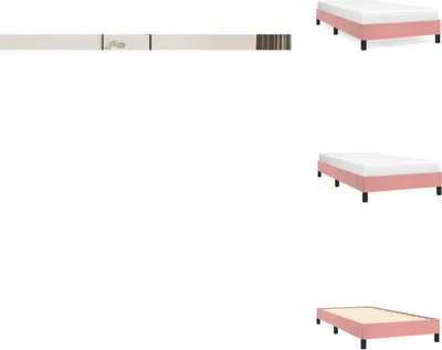 Zdjęcie produktu dla vidaXL Rama łóżka różowa 90x200 cm aksamitna - Łóżka i ramy łóżek