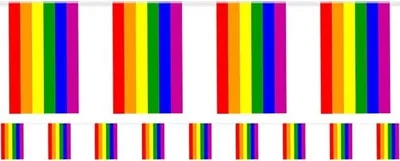 Produktbild von Regenbogenbunte Wimpelkette 7m