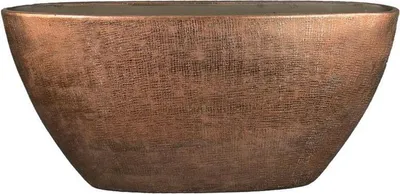 Produktbild von INNA-Glas Schiffchen Keramik Schale Agape mit Maserung, Kupfer, 73x17x36cm - Deko Schale