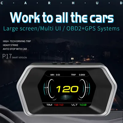 Produktbild von HD Hud Head-up Display OBD2 und GPS Smart Meter Digitale Auto-Geschwindigkeitsmesser Sicherheit Alarm schwarz