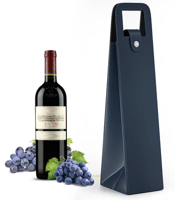 Image de Sac cadeau pour bouteille de vin - En cuirPolyuréthaneréutilisable - Pour 1 bouteille