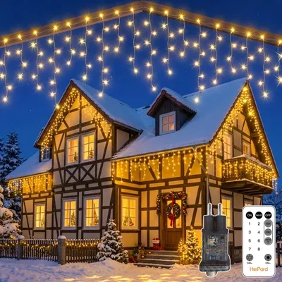 Eiszapfen-Lichterkette 15 m, 586 warmweiße LEDs, Weihnachten
