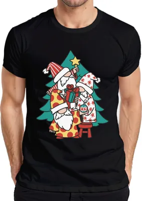 Produktbild von Schwedische Gnome Weihnachtsbaum - Weihnachten Weihnachtsgeschenk Christmas Herren T-Shirt, Schwarz, L