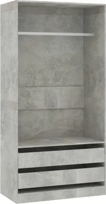 Image de vidaXL Armoire gris béton 100×50×200 cm Panneau de particules