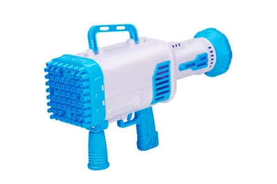Produktbild von Bubblez Seifenblasenpistole Seifenblasenmaschine für Kinder - Seifenblasen Pistole mit 64 Löchern - AA-Batterien - Inkl. 50 ml Seifenlösung - 42,3 x 13 x 27,4 cm - Kunststoff