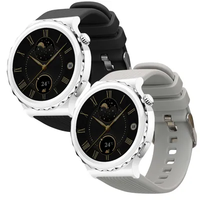 Produktbild von kwmobile 2x Uhrenarmband für Huawei Watch GT 3 Pro 43mm / Watch GT3 42mm / GT2 42mm / MagicWatch 2 42mm Armband - Fitnesstracker Band Set aus TPU