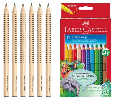 Produktbild von Faber-Castell - Jumbo Buntstifte Set mit Bleistiften Natur, 18-teilig