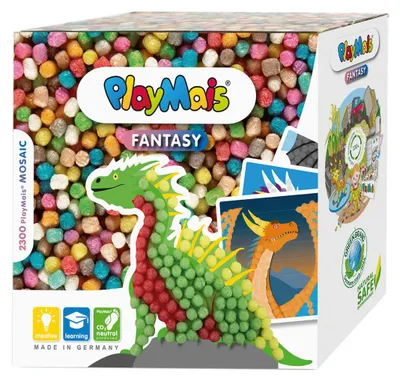 Produktbild von PlayMais Mosaik Bastelset Drachen - Kreatives Spielzeug (>2300 Stück)