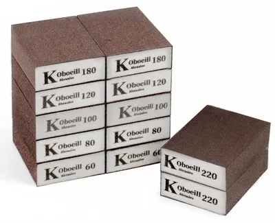 Image de 12 éponges abrasives réutilisables, pour le ponçage et le polissage
