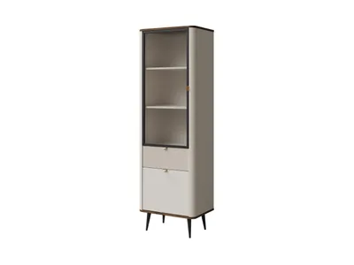 Produktbild von Tkmoebel Vitrine Marly 03 L/P Kaschmir/Walnuss 60/191/40 cm