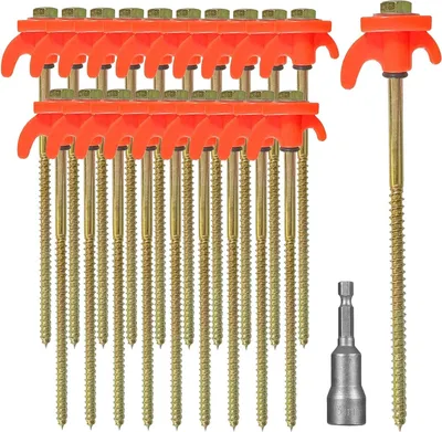 10x Zeltheringe Schraubheringe, Heringe Stahl mit Gewinde,