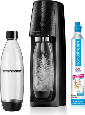 Produktbild von Sodastream Wassersprudler EASY incl. PET-Flasche 1 l und 1 Co²-Kohlensäurezylinder, Schwarz