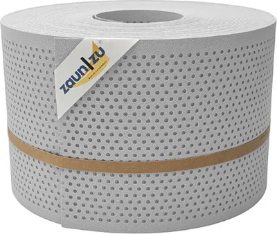 Produktbild von Doppelstab Sichtschutz zaun|zu PREMIUM gelocht 20% Streifen PP Zaunblende Lichtgrau 50m