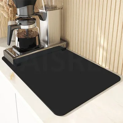 Produktbild von Kaffeemaschine Saugfähige Abtropfmatte für Küchen, Schwarz, Größe:50*80cm