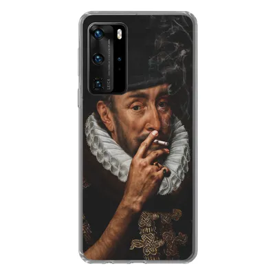 Produktbild von MuchoWow® Handyhülle Schutzhülle Hülle für Huawei P40 Pro Malerei - Zigarette - Alte Meister Silikon Softcase Handy Hülle - Schutz