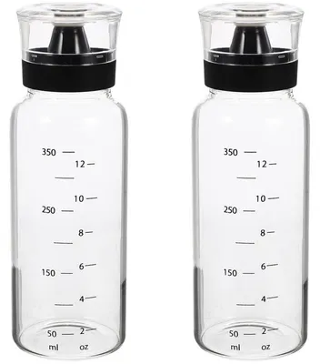 Produktbild von Ölspender Glas 350 ml 2er Set auslaufsicher Essig Öl Flasche Camping Küche