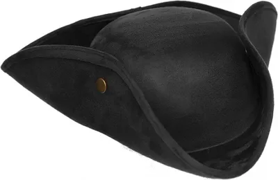 Produktbild von Schwarzer Piratenhut als Kostümzubehör im Wildleder-Look