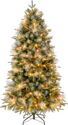 Produktbild von COSTWAY 180cm Künstlicher Weihnachtsbaum, Tannenbaum mit 270 warmweißen LEDs, 8 Modi, 806 PE-, PVC- & PET-Zweigspitzen, Kunstbaum Christbaum