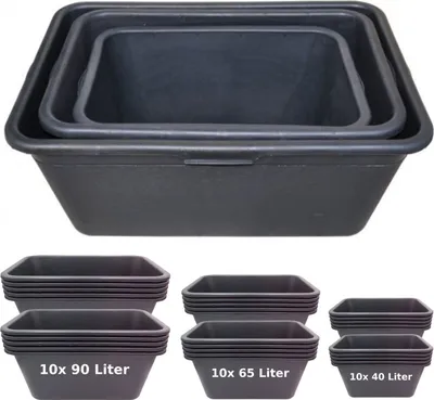 Produktbild von 5/10er Set Pflanzwanne Mörtelkasten Pflanzkübel Zementkübel Maurerkasten, Größe:5x 40 Liter