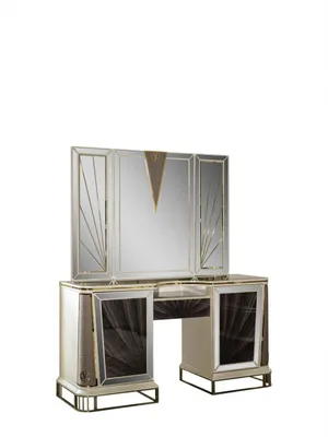 Produktbild von Luxus Schminktisch Design Tisch Konsole Kommode Schminktische Spiegel 2tlg.