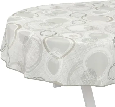 Immagine prodotto di Tovaglia Ornamenti Grigio Robusta Idrorepellente Ovale Larghezza 140 cm Lunghezza 180 cm