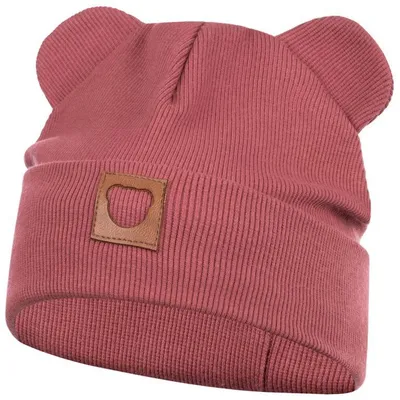 Produktbild von Mütze Übergangsmütze Junge Mädchen Beanie Ohren gerippt, Gr. 42-44, Ziegelrot