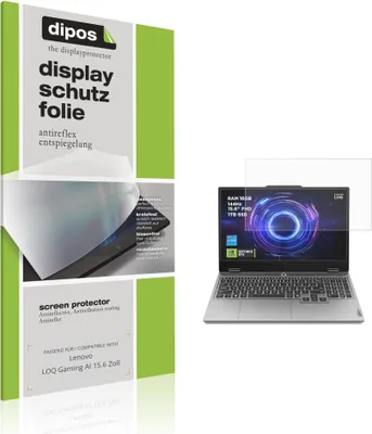 Produktbild von 2x Schutzfolie für Lenovo LOQ Gaming AI 15.6 Zoll matt Displayschutzfolie Folie Display Schutz dipos