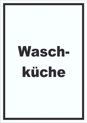 Produktbild von Waschküche Schild mit Text Waschraum hochkant A4 Rückseite selbstklebend