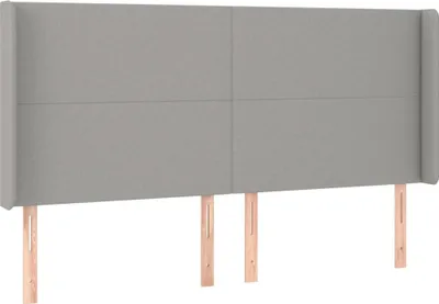 Produktbild von vidaXL Kopfteil mit Ohren Hellgrau 183x16x118/128 cm Stoff