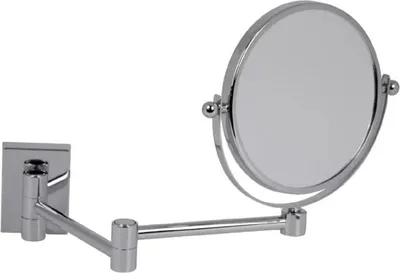 Produktbild von Casa Padrino Luxus Kosmetik Spiegel Silber Ø 16 x 40 x H. 25 cm - Verstellbarer Kosmetik Wandspiegel - Badezimmer Schmink Spiegel - Badezimmer Accessoires - Luxus Qualität - Italy