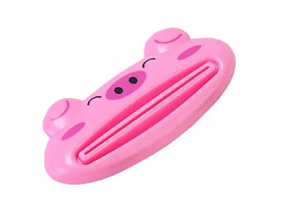 Produktbild von Zahnpasta Tubenquetscher – Schwein Design – Tubenausdrücker für Zahnpasta & Cremes – Rosa – Praktisch & Wiederverwendbar