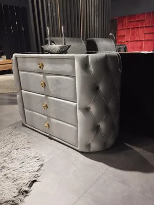 Image de Commode design 4 tiroirs Commode bois textile Nouveau