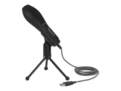 Produktbild von Delock USB Kondensator Mikrofon mit Tischständer - ideal für Gaming, Skypen und Gesang