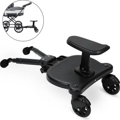 Immagine prodotto di Fiqops Buggy board Upgrade Universal Standing Board Kiddy Footboard Passeggino Accessori con sedile Nero