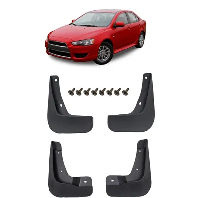 Produktbild von Schmutzfänger 4er-Set mit Befestigungssatz passend für MITSUBISHI LANCER VIII 2007-2017 SEDAN