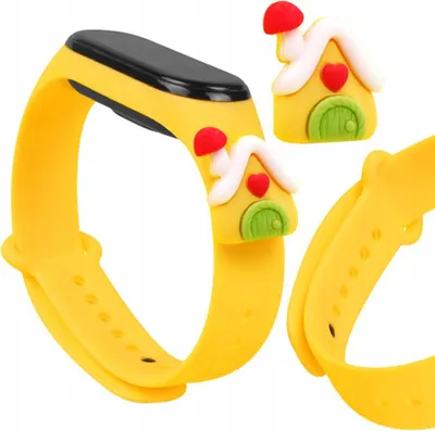 Immagine prodotto di Cinturino Xmas Band per Xiaomi Mi Band 4 / Mi Band 3 Natale Silicone Strap Bracciale Giallo (Casa)